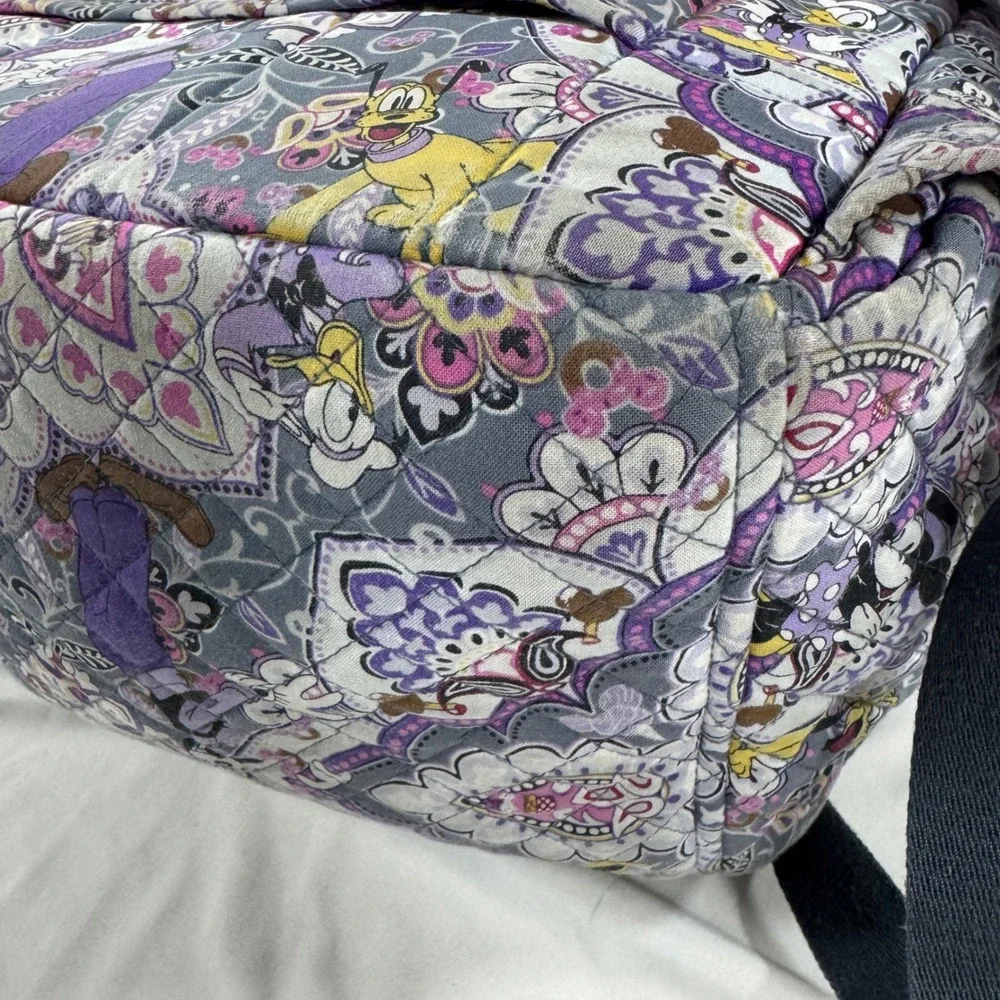 Vera Bradley Disney Mickey Paisley Celebration Quilted Backpack Purple Grey